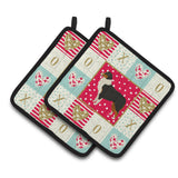 Caroline'S Treasures Ck5906Pthd Australian Shepherd Love Pair Of Pot Holders Potholders, Multicolor