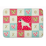 Caroline'S Treasures Black And White Bull Terrier Love Machine Washable Memory Foam Mat Doormats, Multicolor