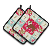 Caroline'S Treasures Ck5926Pthd English Bulldog Love Pair Of Pot Holders Potholders, Multicolor