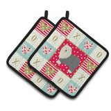Caroline'S Treasures Ck5942Pthd Old English Sheepdog Love Pair Of Pot Holders Potholders, Multicolor