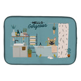 Caroline'S Treasures Ck7432Ddm Cream French Bulldog In Bathtub Dish-Drying-Mats, 14 X 21, Multicolor