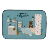 Caroline'S Treasures Chocolate Staffordshire Bull Terrier In Bathtub Dish-Drying-Mats, 14 X 21, Multicolor
