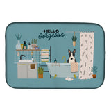 Caroline'S Treasures Ck7555Ddm Black White Bull Terrier In Bathtub Dish-Drying-Mats, 14 X 21, Multicolor