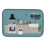 Caroline'S Treasures Ck7715Ddm Piebald French Bulldog Kitchen Scene Dish-Drying-Mats, 14 X 21, Multicolor