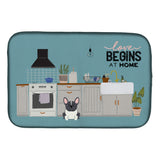 Caroline'S Treasures Black White French Bulldog Kitchen Scene Dish-Drying-Mats, 14 X 21, Multicolor