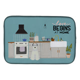 Caroline'S Treasures White Miniature Schnauzer Kitchen Scene Dish-Drying-Mats, 14 X 21, Multicolor