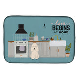 Caroline'S Treasures Ck7774Ddm White Poodle Kitchen Scene Dish-Drying-Mats, 14 X 21, Multicolor