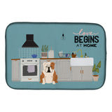Caroline'S Treasures Fawn White English Bulldog Kitchen Scene Dish-Drying-Mats, 14 X 21, Multicolor