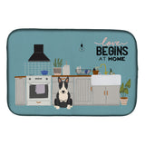 Caroline'S Treasures Ck7837Ddm Black White Bull Terrier Kitchen Scene Dish-Drying-Mats, 14 X 21, Multicolor