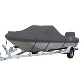 Classic Accessories Stormpro Heavy Duty Tri-Hull Outboard Cover With Support Pole, Fits Boats 15'6 - 16'6 L X 86 W, Traile