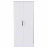 Tuhome Ambery 180 Armoire, Two Shelves, Two Doors, Metal Rod, Metal Hardware, One Drawer, White , For Bedroom