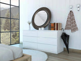 Tuhome Asteria 6 Drawer Double Dresser, Countertop, Six Drawer, Base-White, For Bedroom