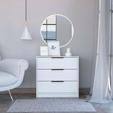 Tuhome Kaia 3 Drawers Dresser, Three Drawers, Countertop, White, For Bedroom