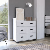 Tuhome Alyn Dresser, Four Legs, One Ample Drawer, Four Drawers, Countertop, White, For Bedroom