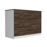 Grecia Kitchen Base Cabinet -Kitchen -White / Dark Walnut