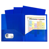 C-Line Two-Pocket Heavyweight Poly Portfolio Folder, Blue, Pack of 10