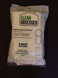 Clean Obsessed 6Qt Back Pack Filter Bags Hepa 9/Pk