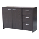 Beckville Modern Sideboard Buffet With 3 Drawers & Shelves, Chocolate Wood