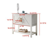 Duquette 2-Door Modern Storage Console Table, White Wood