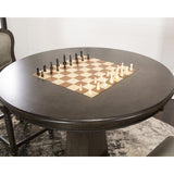 Sunset Trading Vegas 42.5 Round Counter Height Dining, Chess And Poker Table| Reversible 3 In 1 Game Top | Distressed Gray Woo