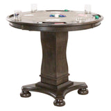 Sunset Trading Vegas 42.5 Round Counter Height Dining, Chess And Poker Table| Reversible 3 In 1 Game Top | Distressed Gray Woo