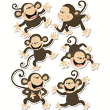 Monkeys Cut-Outs Variety Pack, 6 Designs, 6 x 6, 36 Per Pack