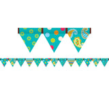 Dots on Turquoise Pennant Border, 35 Feet