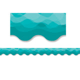 Waves of Teal Border, 35 Feet