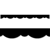 Black Stylish Scallops Border, 35 Feet