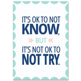 Its OK to not know Calm & Cool Inspire U Poster