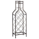 Lawton Floor Wine Rack, Pewter Metal, Transitional, 12 Bottle Holders