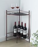 Greenwich 7 Bottle Freestanding Corner Wine Rack, Bronze Metal