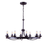 Erica 10-Light Brown Candle Style Wagon Wheel Chandelier