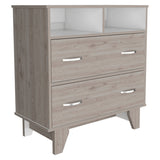 Portanova Two Drawer Dresser -Bedroom -Light Gray / White