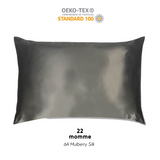 PURE SOL. Beauty Sleep Happy 100% Mulberry Silk Pillow Case - Navy