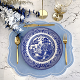 VELOUR LIGHT BLUE FAUX LEATHER PLACEMAT