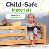 Full-Size Montessori Floor Bed with Strong Slatted Frame