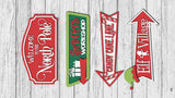 Christmas Directional Sign Post with Base DIY Unfinished Kit