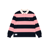 Classic Striped Rugby Shirt in Pink and Navy