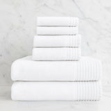 Bamboo Cotton Spa Towel Set - Viscose from Bamboo + Cotton - 6pc Set - Cloud