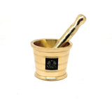 Pure Brass Mortar & Pestle | Traditional Peetal Khal Batta for Spices - medium