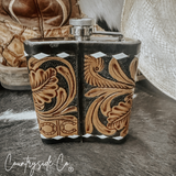 Legend Tooled Leather Flask