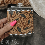 Legend Tooled Leather Flask
