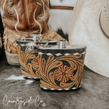 Legend Tooled Leather Flask