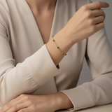 AC Gold Plated Bracelet with Colored Zircon Gemstone