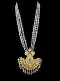 DLN124 Khushi long necklace with earrings in real tanzanite beads ( READY TO SHIP )