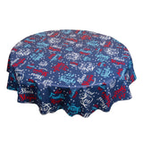 Rooster 60 Round Vinyl Flannel Backed Tablecloth