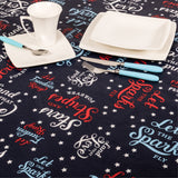 Patriotic Stripe 52X90 Vinyl Flannel Backed Tablecloth