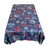 Patriotic Stripe 52X90 Vinyl Flannel Backed Tablecloth