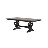Frates 8 Piece Extendable Dining Set, Black & Brown Wood (Table, 6 Chairs, Server)